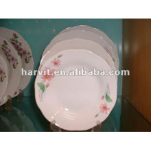 2015 heiße Verkaufs-Porzellansuppe-Platte / keramische Platte mit Blumenabziehbild
